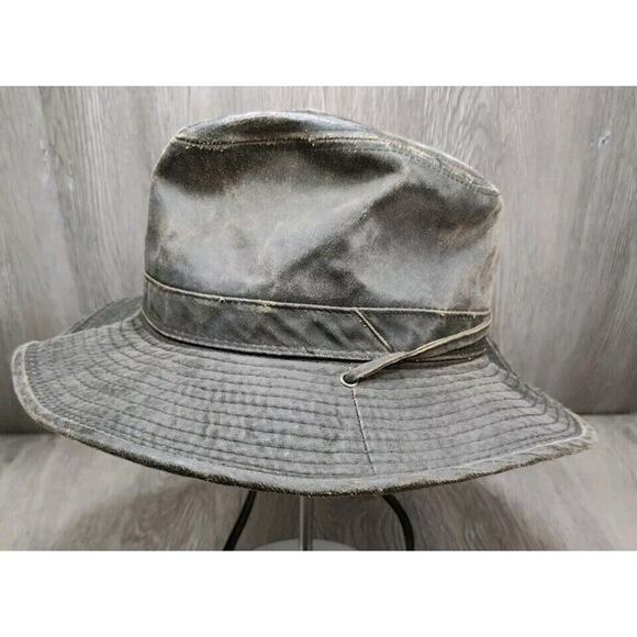 Dorfman Pacific Company Men's Medium Fedora Hat‎ Weathered Outback Cap DPC - Picture 2 of 9